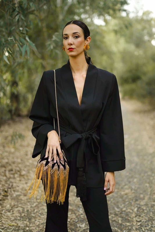 Chaqueta Invitada Crepé Negro COBIJO