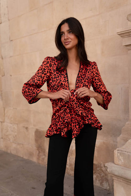 Chaqueta/blusa invitada animal print colección summer’25