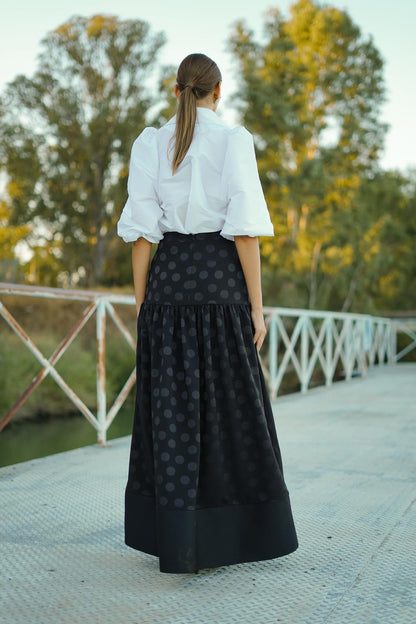 Blusa de Invitada en Tafeta Blanca RECUERDO