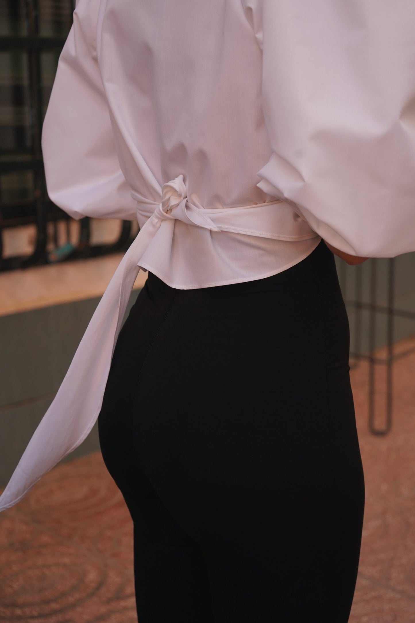 Blusa anudada Carmela Liso Blanco