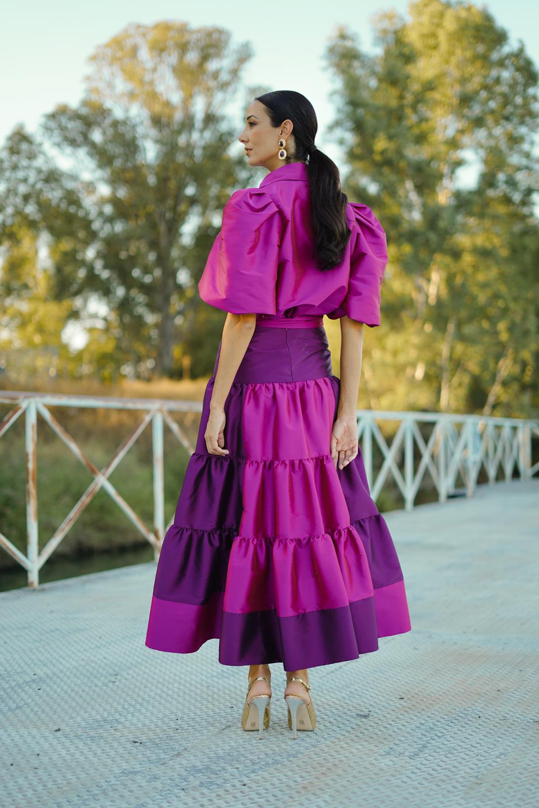 Blusa de Invitada en Tafeta Morada RECUERDO