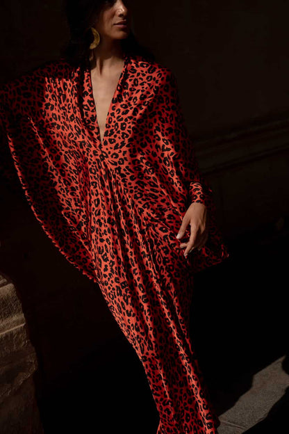 Vestido caftán animal print colección summer’25