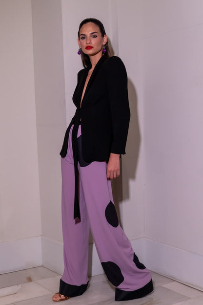 Pantalón invitada malva de tejido GGT