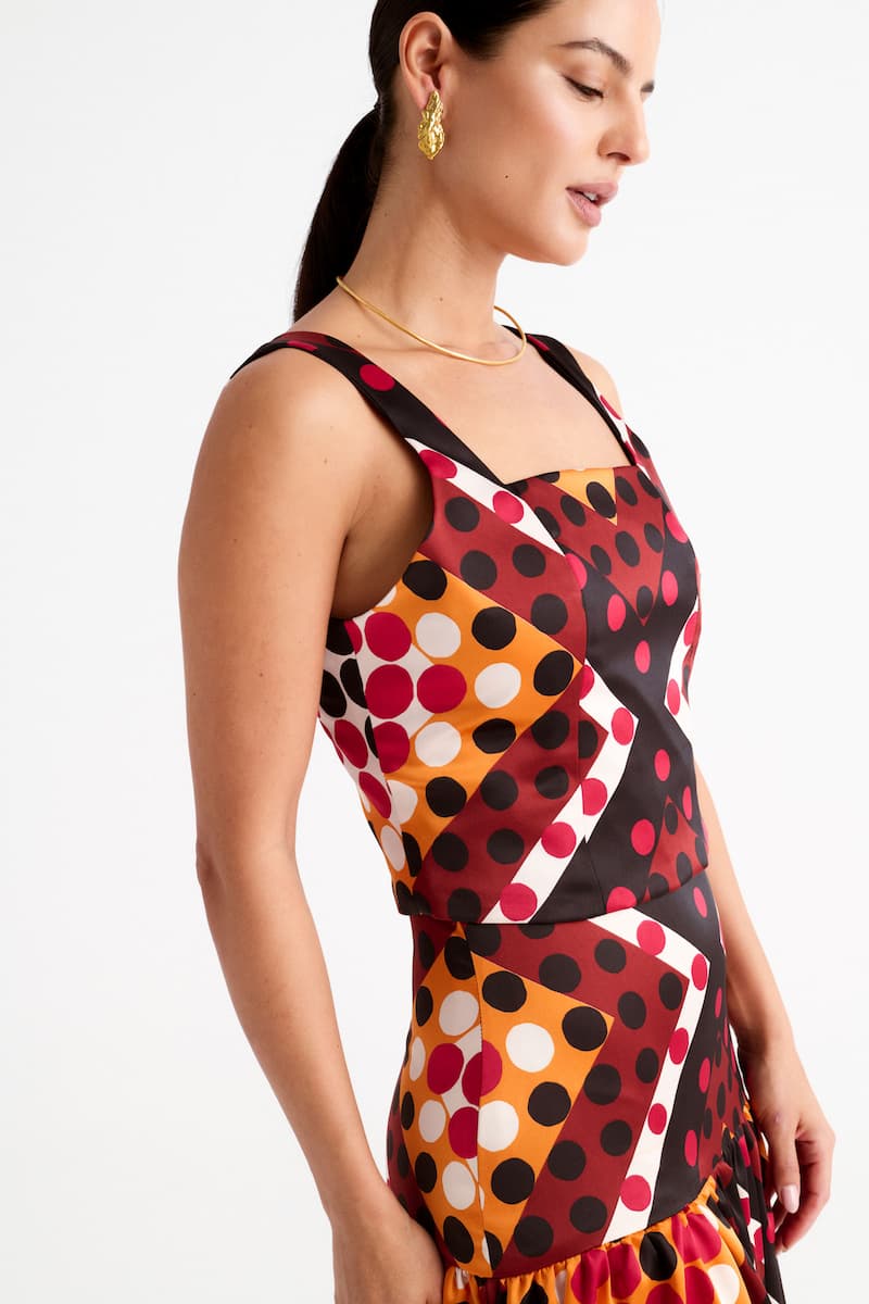 Top invitada lunares multicolor