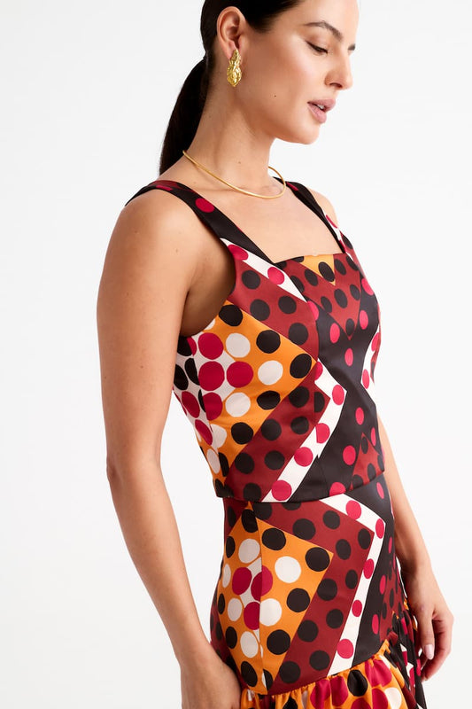 Top invitada lunares multicolor