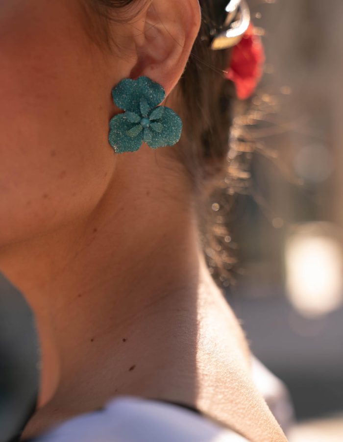 pendientes flamenca azules