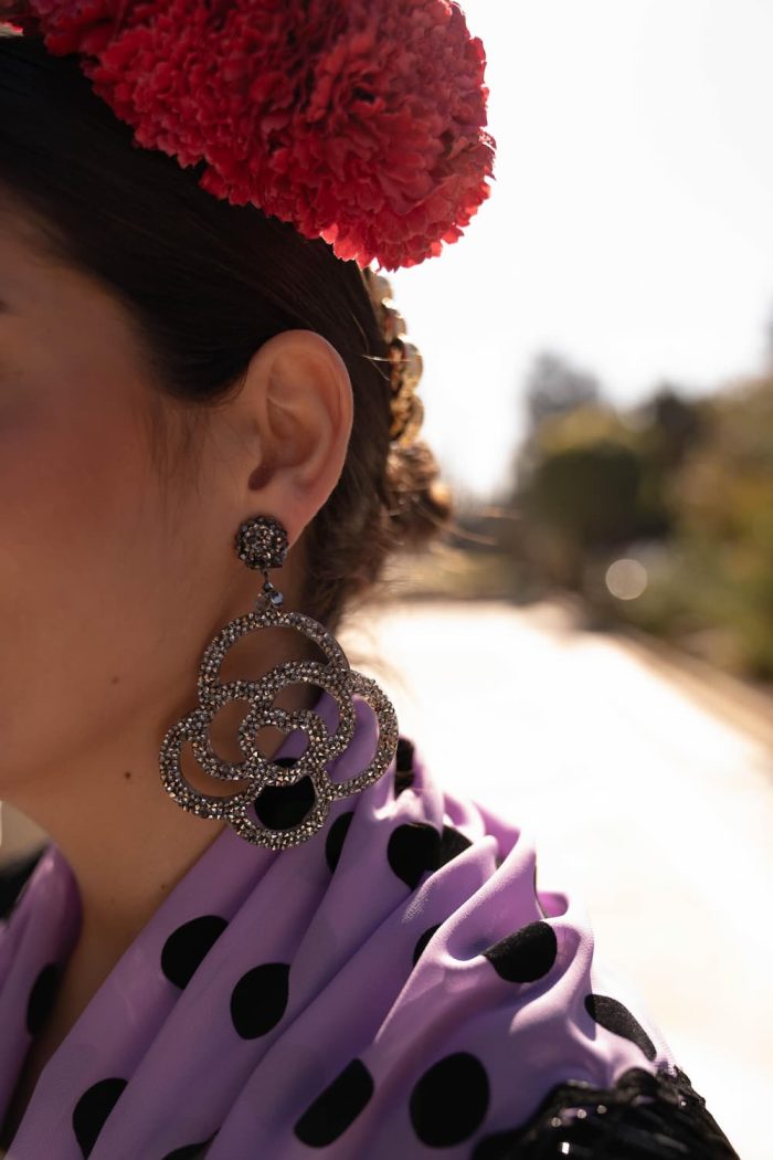 pendientes flamenca dorados