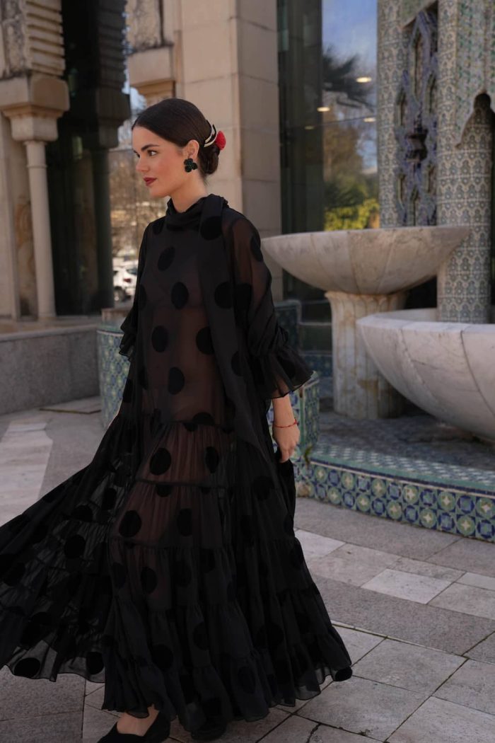 pendientes flamenca negros