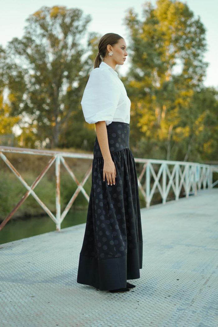 Blusa de Invitada en Tafeta Blanca RECUERDO - Imagen 3