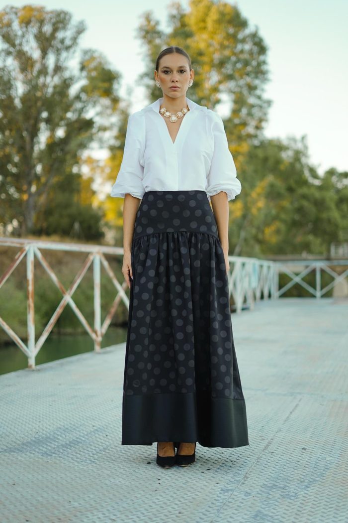 Blusa de Invitada en Tafeta Blanca RECUERDO