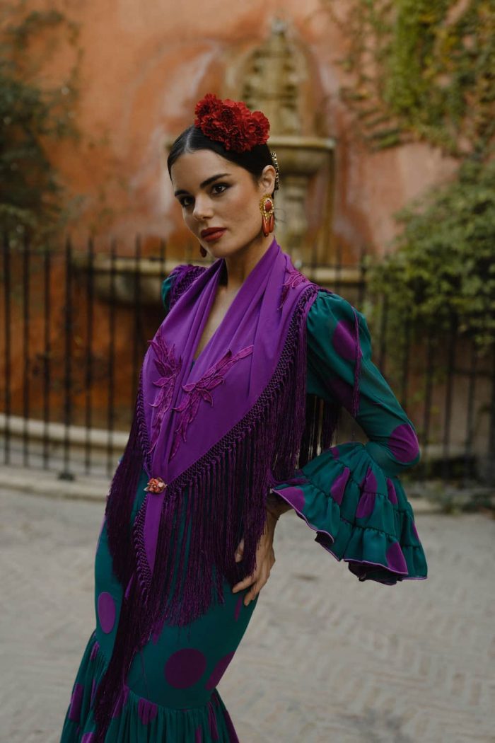 flamenca verde agua lunar morado
