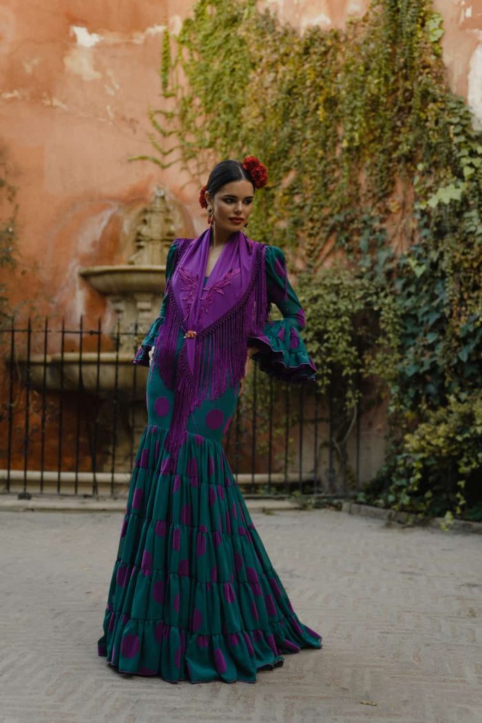 Vestido flamenca lunar terciopelo