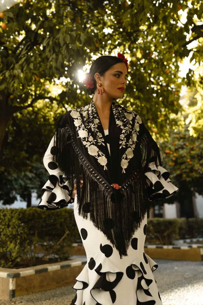 traje flamenca lunar negro
