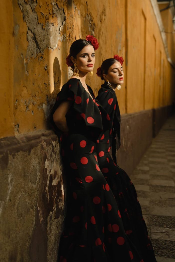 vestido flamenca volante escote