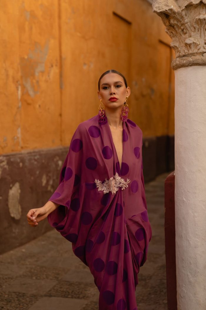 kimono con lunar morado