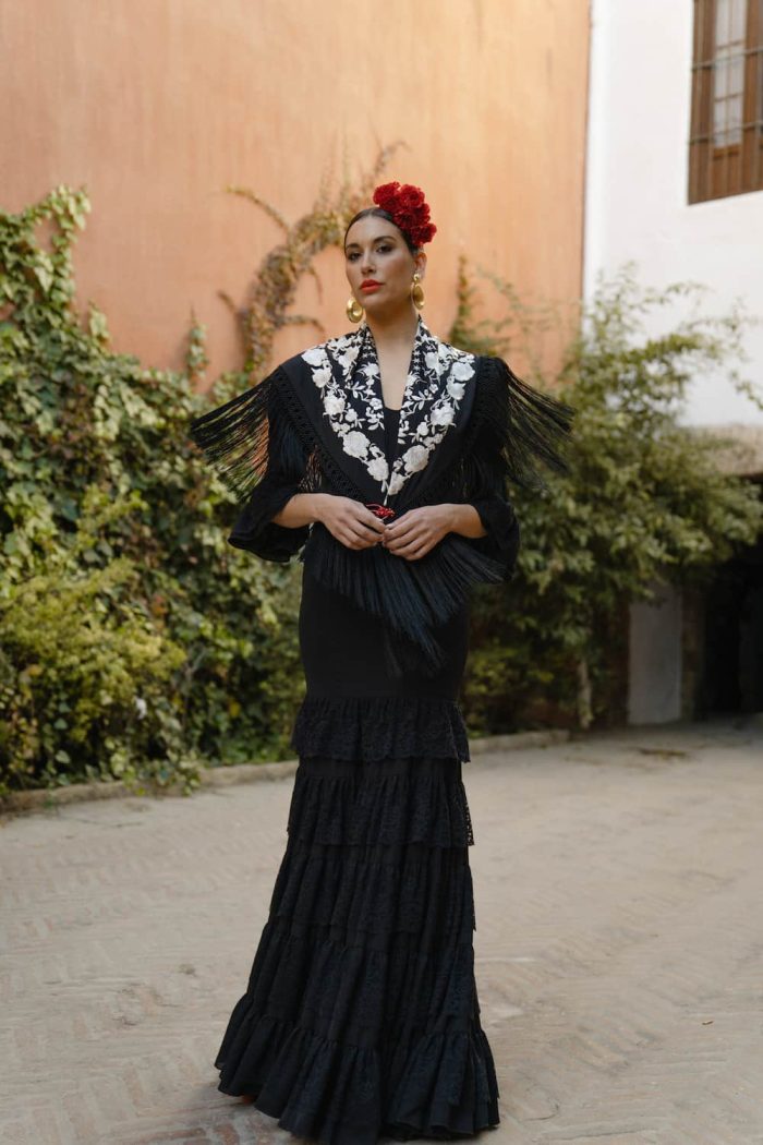 traje flamenca encaje negro