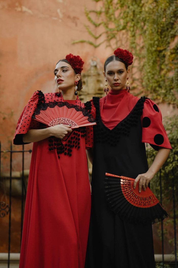 vestido invitada con toque flamenco