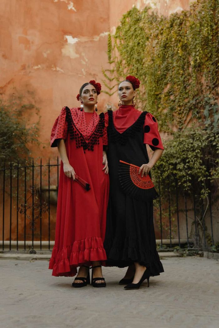 vestido invitada flamenca rojo