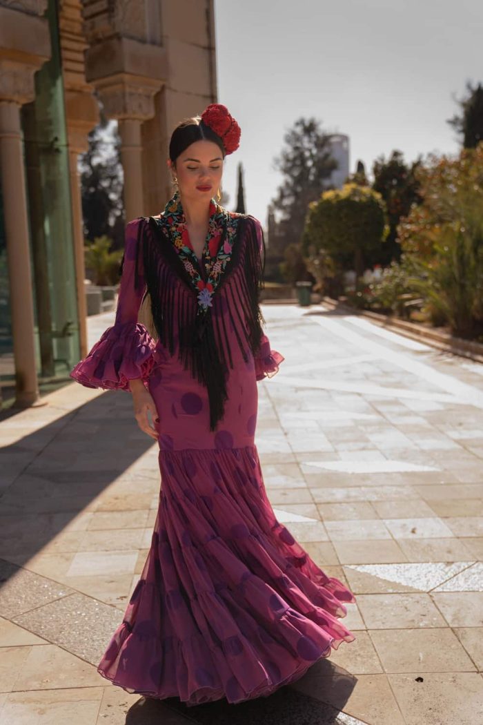 traje de flamenca malva