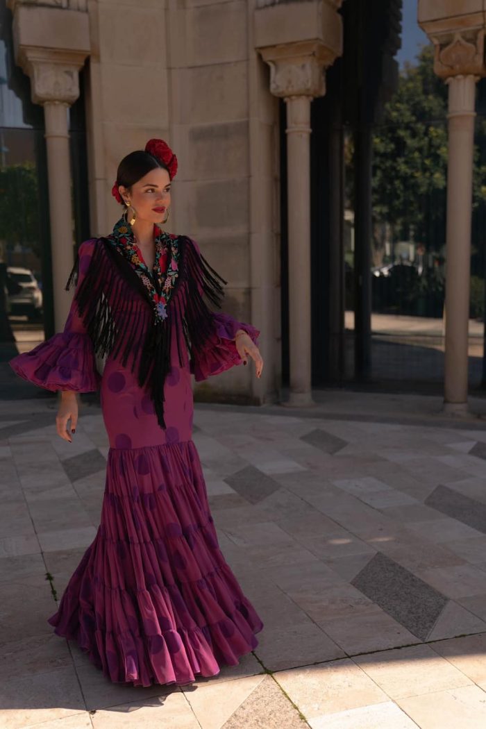 vestido de flamenca malva