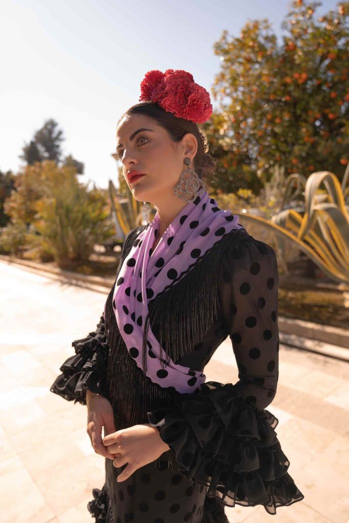 conjunto manton y traje de flamenca