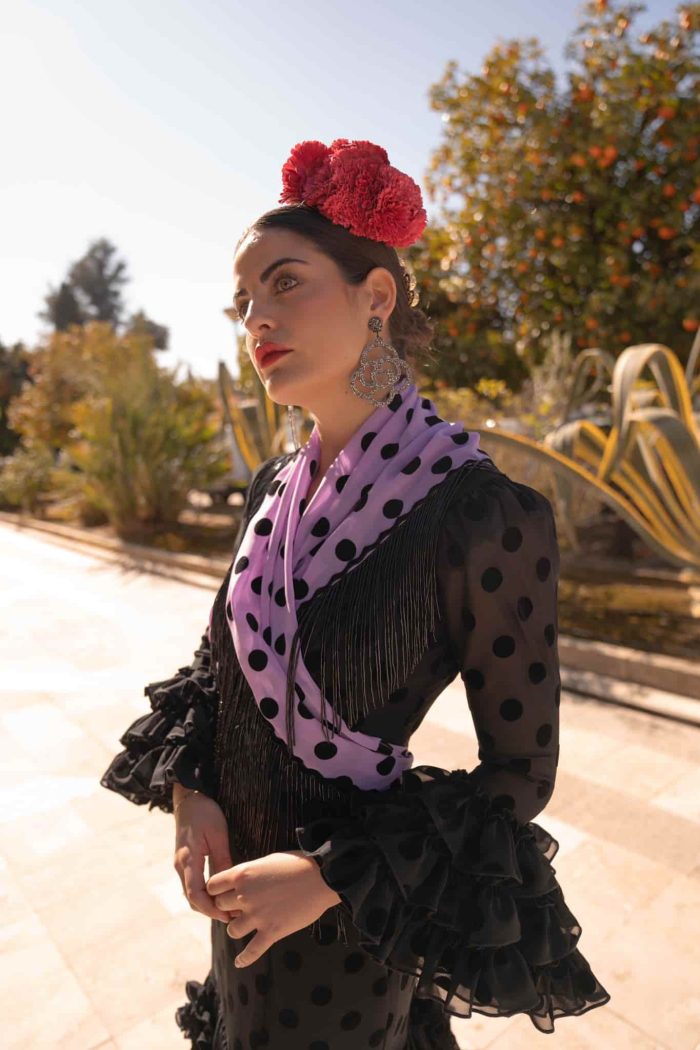 conjunto manton y traje de flamenca