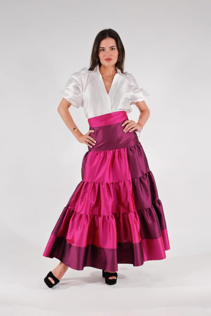 blusa satinada blanca de invitada
