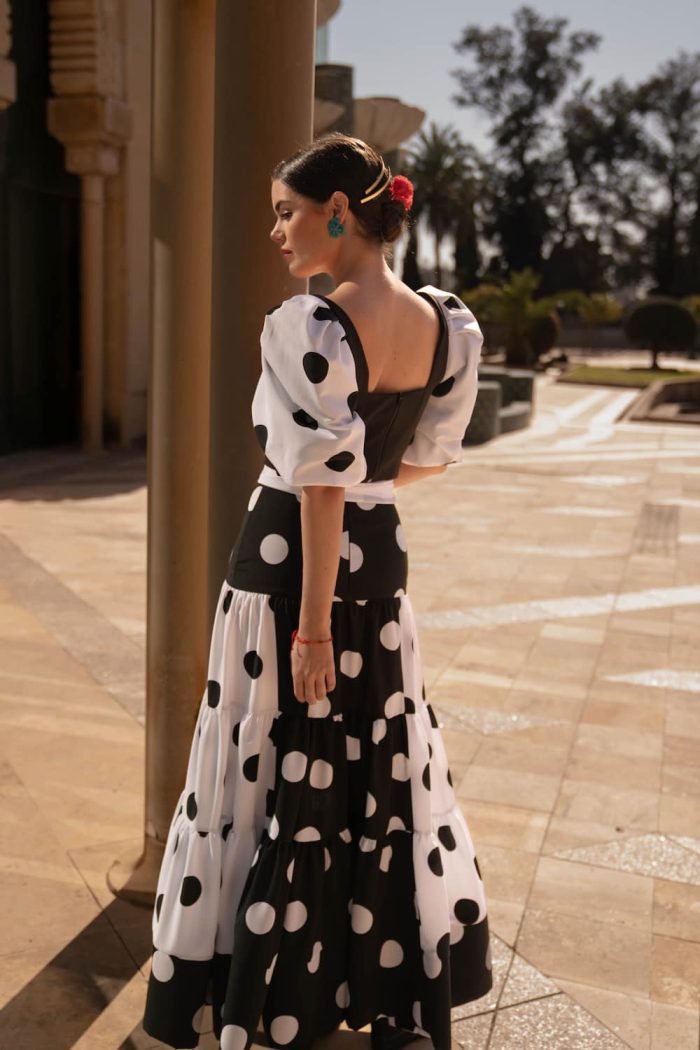 falda invitada flamenca lunares bicolor