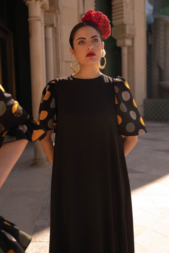 vestido flamenca cómodo mangas abullonadas