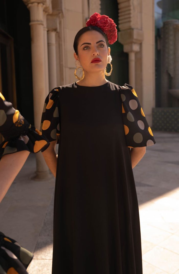 vestido flamenca cómodo mangas abullonadas