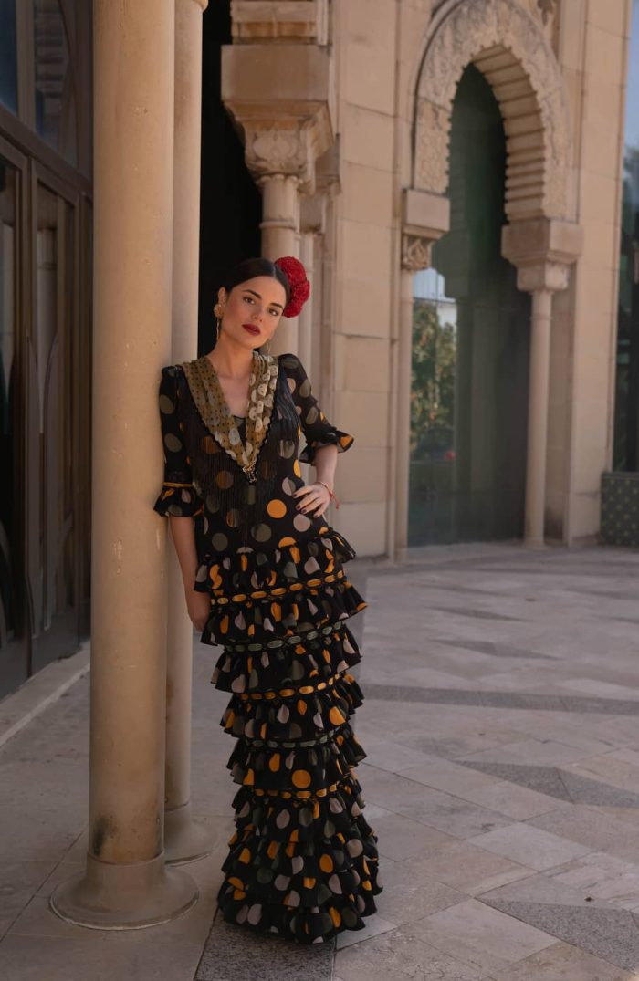 vestido flamenca mini volantes