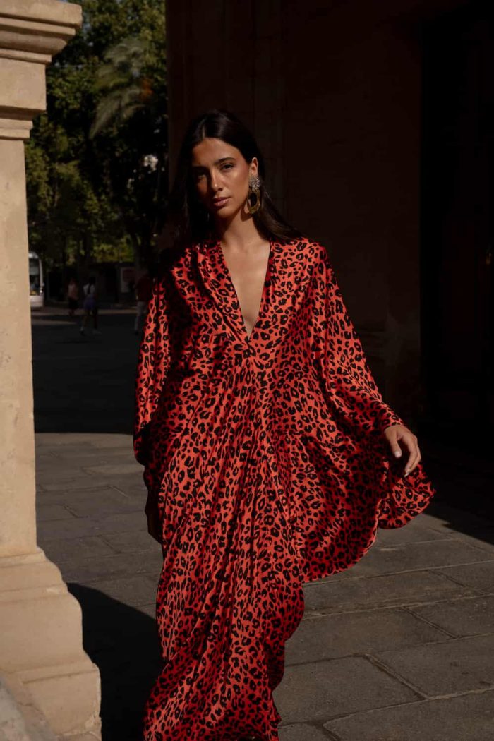 caftán invitada animal print
