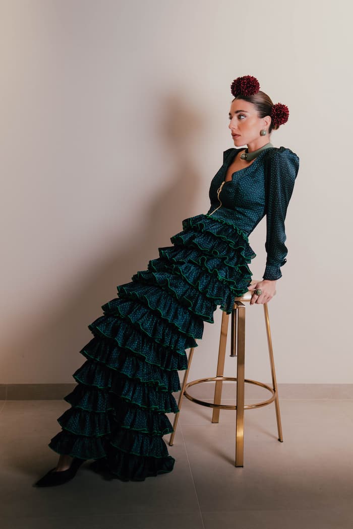 vestido invitada con aire andaluz bambula seda